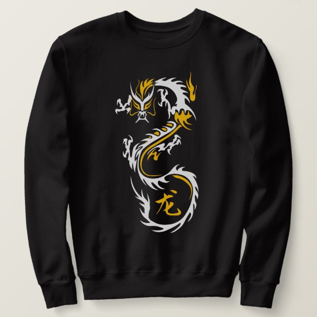 Modern kinesisk drake lång ärmad tröja (Design framsida)