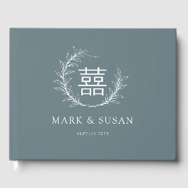 Modern kinesisk Dubbla Happity Bröllop Gästböcker