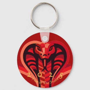 Modern kinesisk nyårsnake 2025 BRK02 Nyckelring