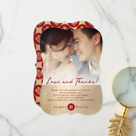 Modern kinesiska Bröllop Kärlek och tack Photo