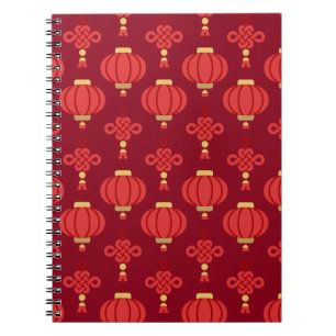 Modern kinesiska Red Lantern Mönster Anteckningsbok