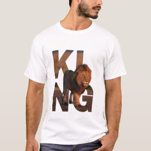 Modern King Lion Grafisk T-Shirt - Djärv Typografi