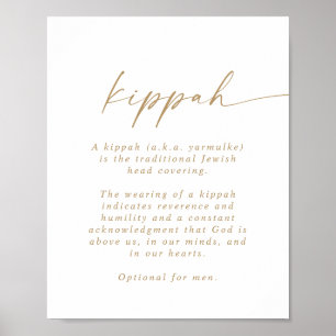 Modern Kippah-skylt i Guld Poster