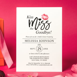 Modern Kiss miss Adjö Red Läppar Möhippa Inbjudningar