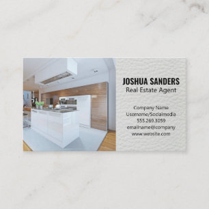 Modern Kitchen Affärskortet Bakgrund för läder Visitkort
