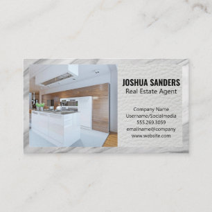 Modern Kitchen Läder Marble Gräns Visitkort
