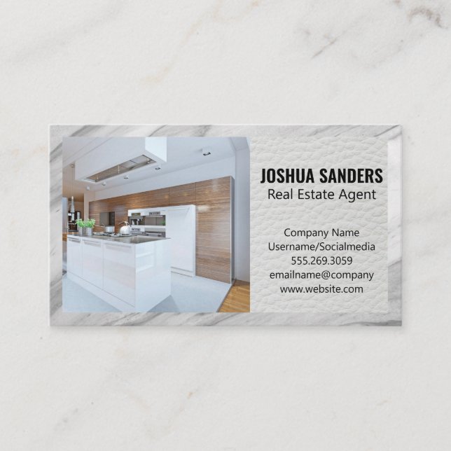 Modern Kitchen | Läder | Marble Gräns Visitkort (Framsida)