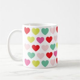 MODERN klara, färgstarka HEARTS | HELGDAG Kaffemugg