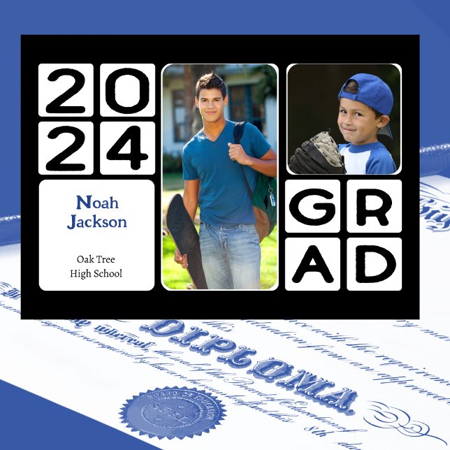 Modern klass 2024 Studenten Meddelande (Graduation Announcement - Modern way to celebrate and honor your grad. Go Class of 2024 )