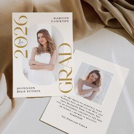 Modern klass 2025 Guld Grad 2 Photo Studenten Meddelande