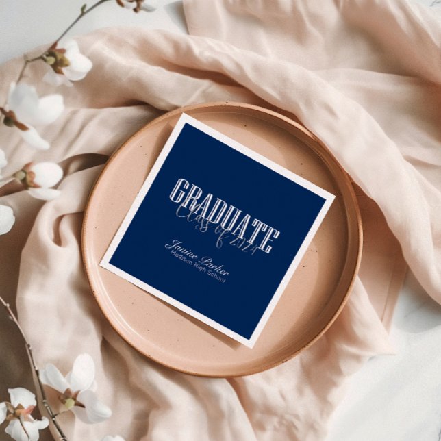 Modern Klass År Klassisk Blå Examen Fest Pappersservett (Skapare uppladdad)