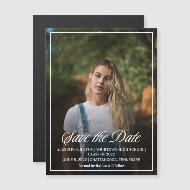 Modern klass av 2022 Studenten-fotodatum för Spara (Fram/baksida)