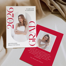 Modern klass av 2025 Red Grad 2 Photo Studenten Meddelande