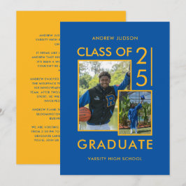 Modern klass av 25 blå 2 foton, öppet hus inbjudningar