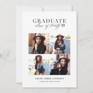 Modern klass för 2019-fotoannonsering i studenten julkort