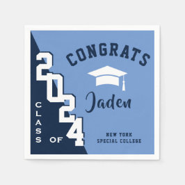 Modern klass för 2023 års blå Studentfest i marine Pappersservett