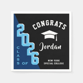 Modern klass för 2024 Blue Black Studentfest Pappersservett