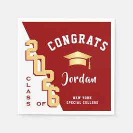 Modern klass för 2024 Golden Red Studentfest Pappersservett