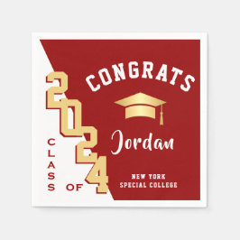 Modern klass för 2024 Golden Red Studentfest Pappersservett
