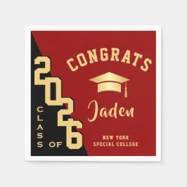 Modern klass för 2024 Golden Red Studentfest Pappersservett