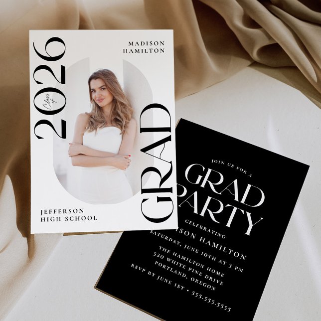 Modern klass för 2025 Grad Photo Studentfest Inbjudningar (Skapare uppladdad)