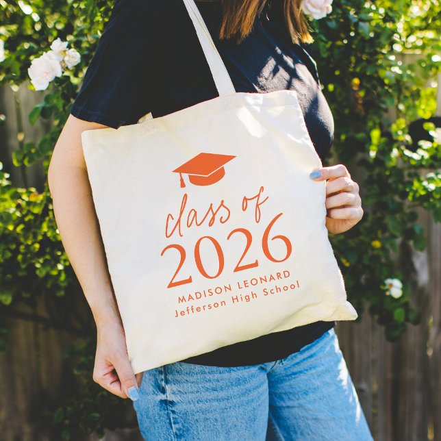 Modern klass för 2025 Orange Studenten Tygkasse (Skapare uppladdad)