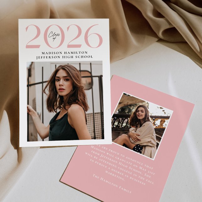 Modern klass för 2025 Rosa 2 Photo Studenten Meddelande (Skapare uppladdad)