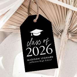 Modern klass för 2025-skript, svart Studenten Presentetikett