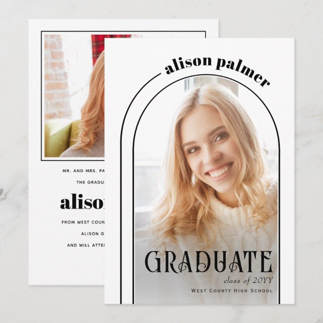 Modern klass för 2025 STUDENT-arch-foto Meddelande (Fram/baksida)