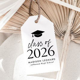 Modern klass för 2025 svart Studenten Presentetikett