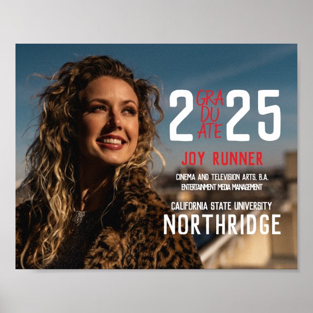 Modern klass i fetstil 2025 Photo Studenten Poster (Framsidan)