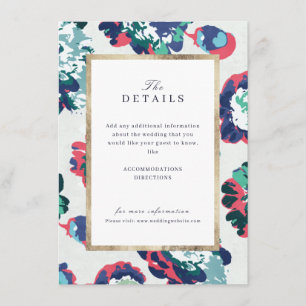 Modern klassisk abstrakt blomsterbröllopsdetalj in tilläggskort