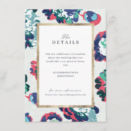 Modern klassisk abstrakt blomsterbröllopsdetalj in tilläggskort