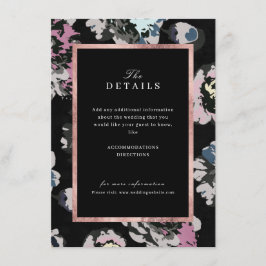 Modern klassisk abstrakt blomsterdetalj för bröllo tilläggskort