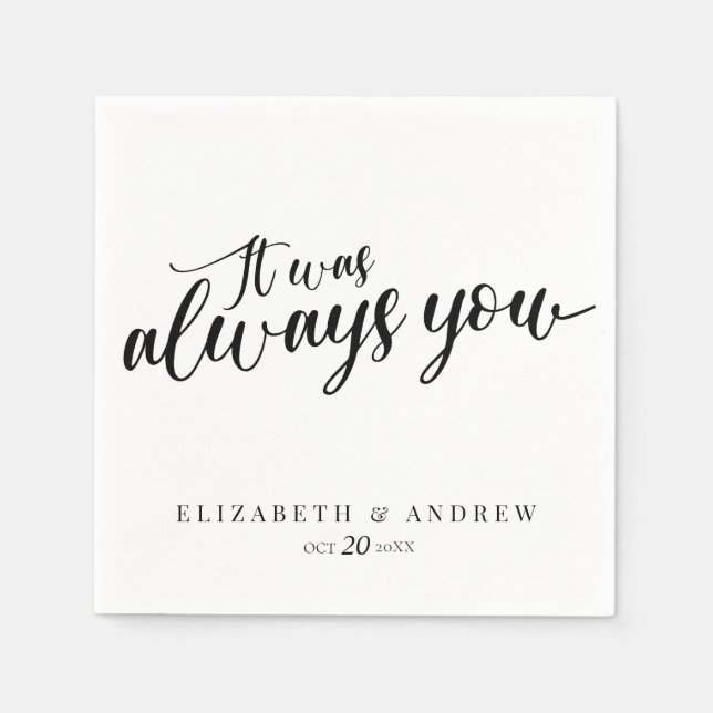 Modern klassisk Bröllop Pappersservett (Framsidan)