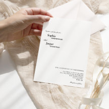 Modern klassisk bröllopsinbjudan