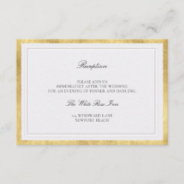 Modern Klassisk Elegant Pärl Guld Bröllopsdetaljer Tilläggskort