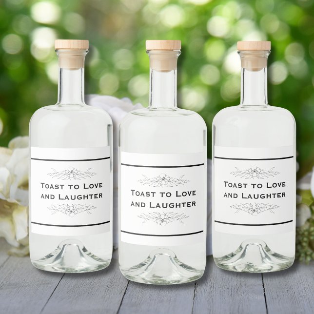 Modern Klassisk Enkel Elegant Minimal Traditionell Spritflaskor Etikett (Skapare uppladdad)