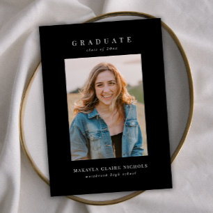 Modern klassisk, enkel svart två foto Studenten Meddelande