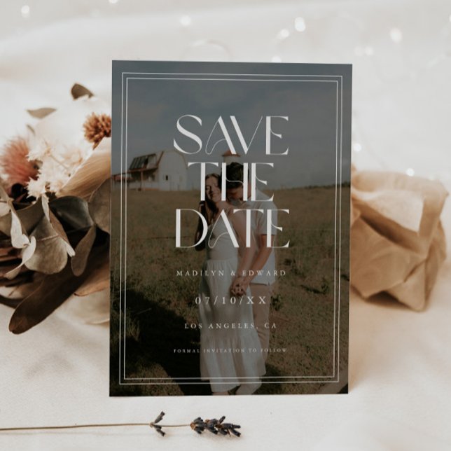 Modern Klassisk Fet Typografi Bröllop Fullständigt Spara Datumet (Skapare uppladdad)
