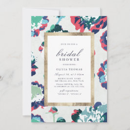 Modern klassisk grön abstrakt blomster Bröllopsdus Inbjudningar