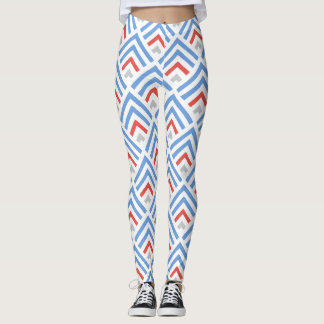 Modern klassisk jumpercat chevron blue och red leggings