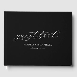 Modern Klassisk Minimal Skript Anpassad Bröllop Gästböcker