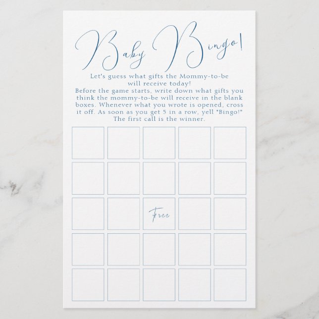 Modern Klassisk Minimalistisk Baby Bingospel Flyer (Framsida)