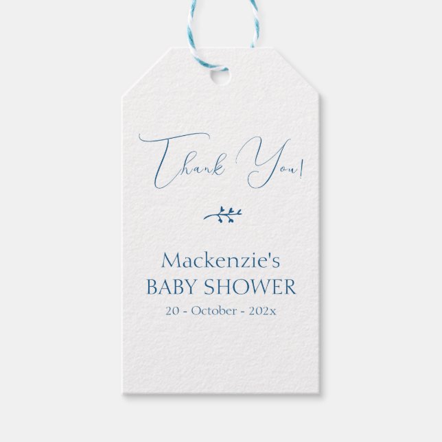 Modern Klassisk Minimalistisk Bebis Shower Presentetikett (Framsidan)