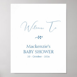 Modern Klassisk Minimalistisk Bebis Shower Välkoms Poster