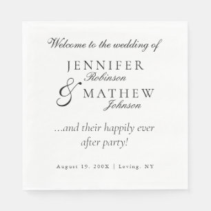 Modern klassisk minimalistisk Bröllop Pappersservett
