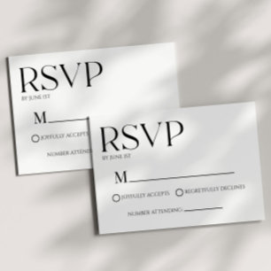 Modern Klassisk Minimalistisk Enkel Bröllops-RSVP- OSA Kort