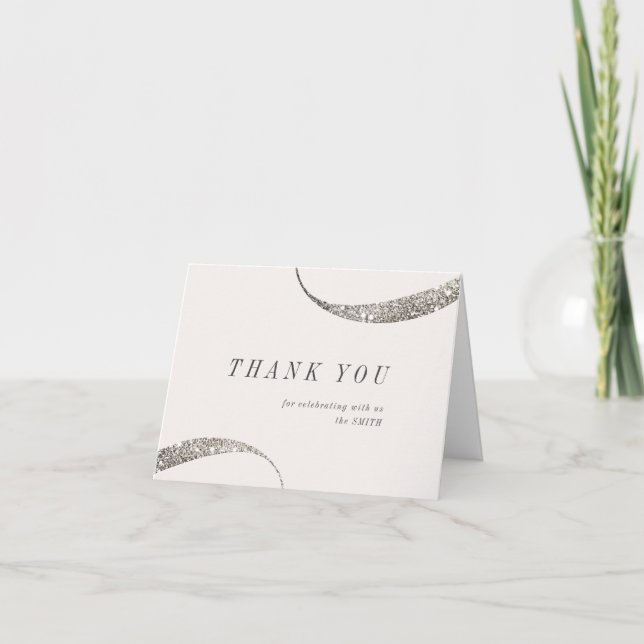 Modern klassisk minimalistisk guld glitter tack ko kort (Framsida)