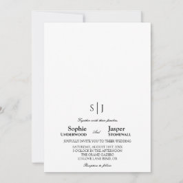 Modern Klassisk Minimalistisk Monogram Bröllop Inbjudningar
